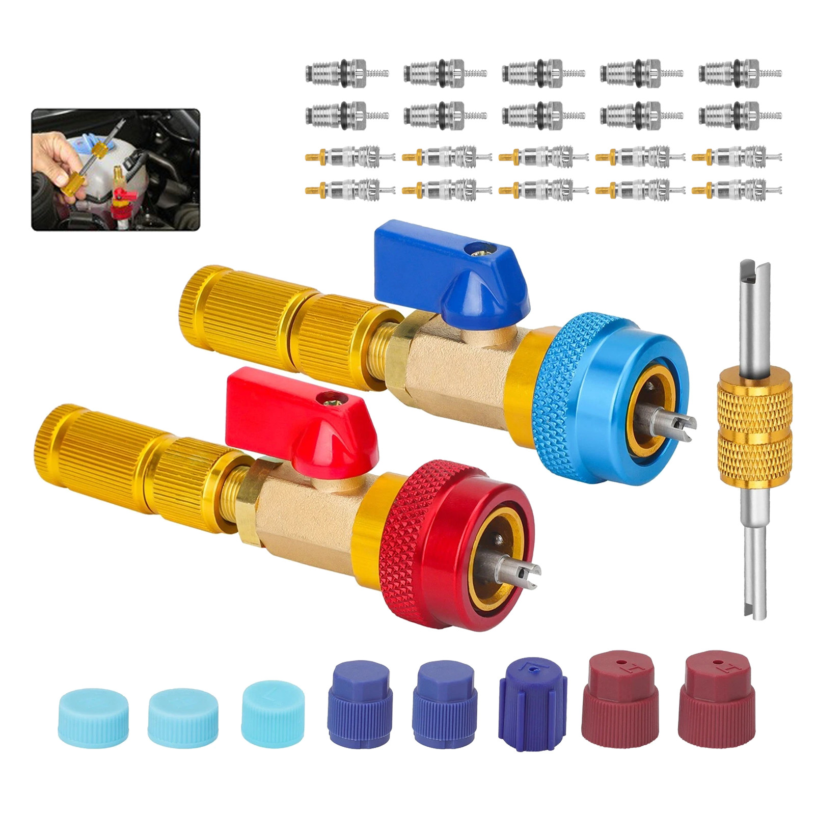 R134A A/C Car Air Conditioning Valve Core Remover Tool High Low Pressure