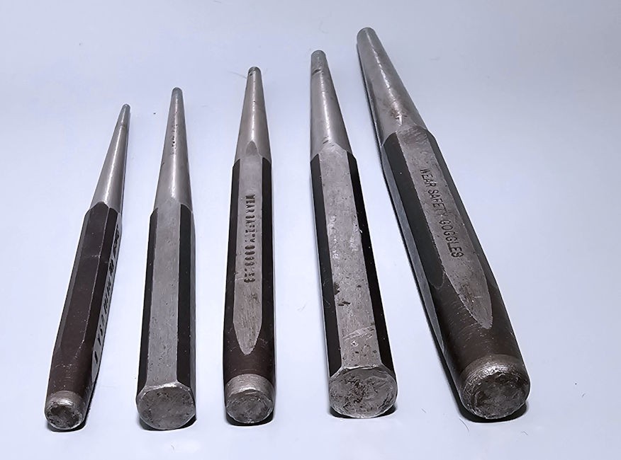 5 Snap-on pin punches 1/4-PPC208-3/16-PC206-5/32 PPC205-1/8-PC208-3/32 PPC203