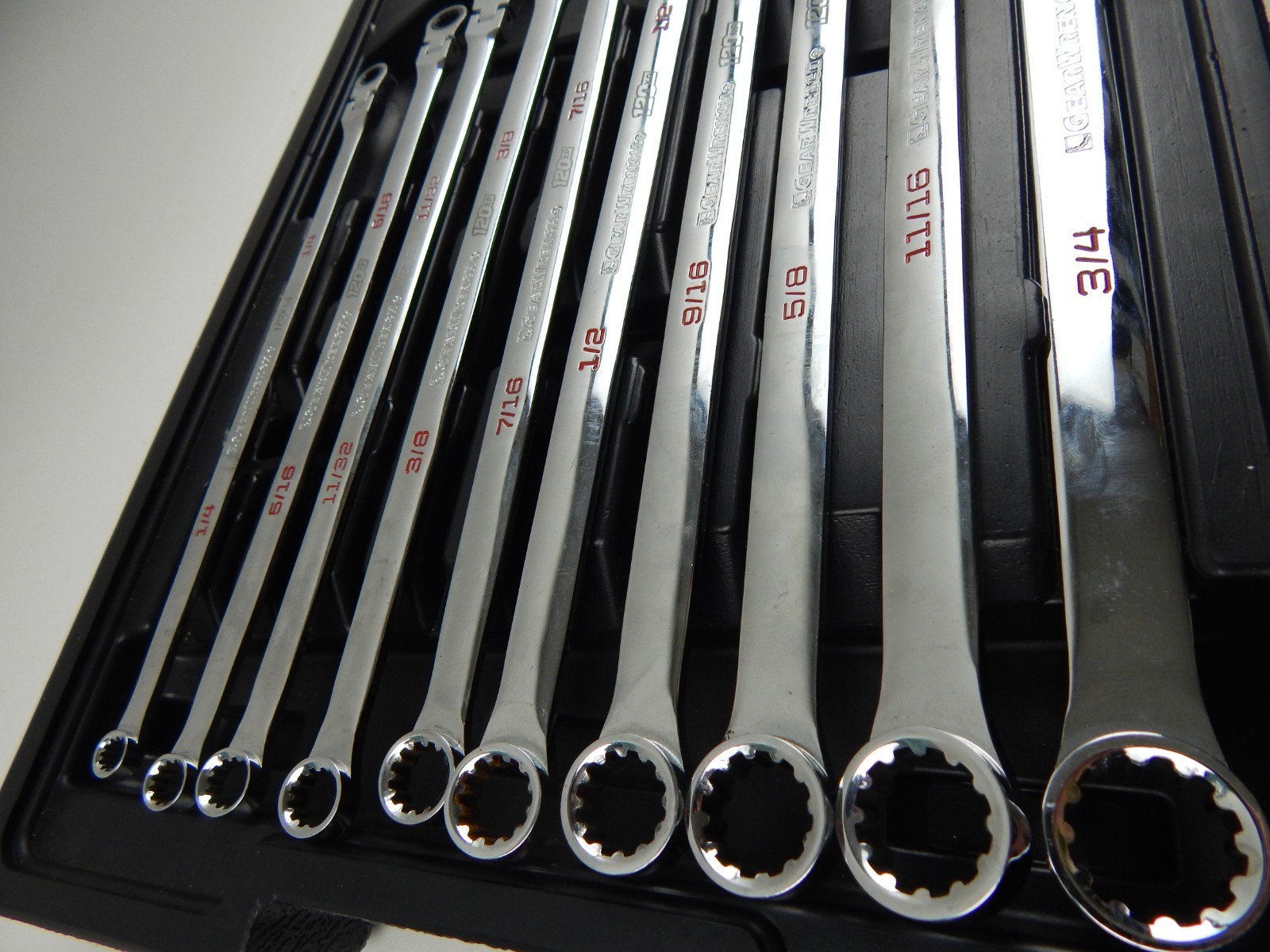 GearWrench 120XP Universal Spline SAE XL Flex-Head Ratcheting Wrench Set 10pc