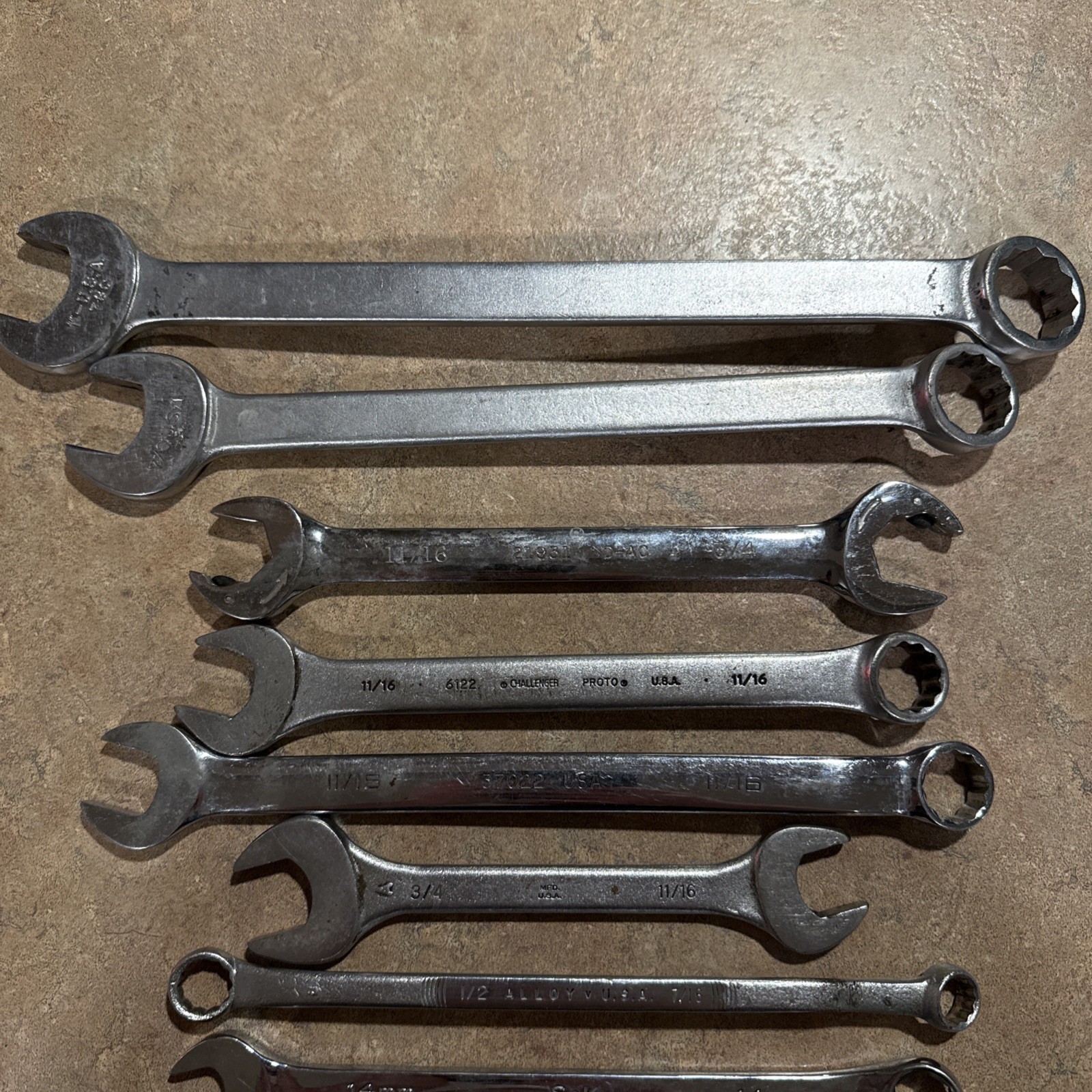 Lot Of USA Made Wrenches Various Brands And Sizes Metric Standard Chrome Sk