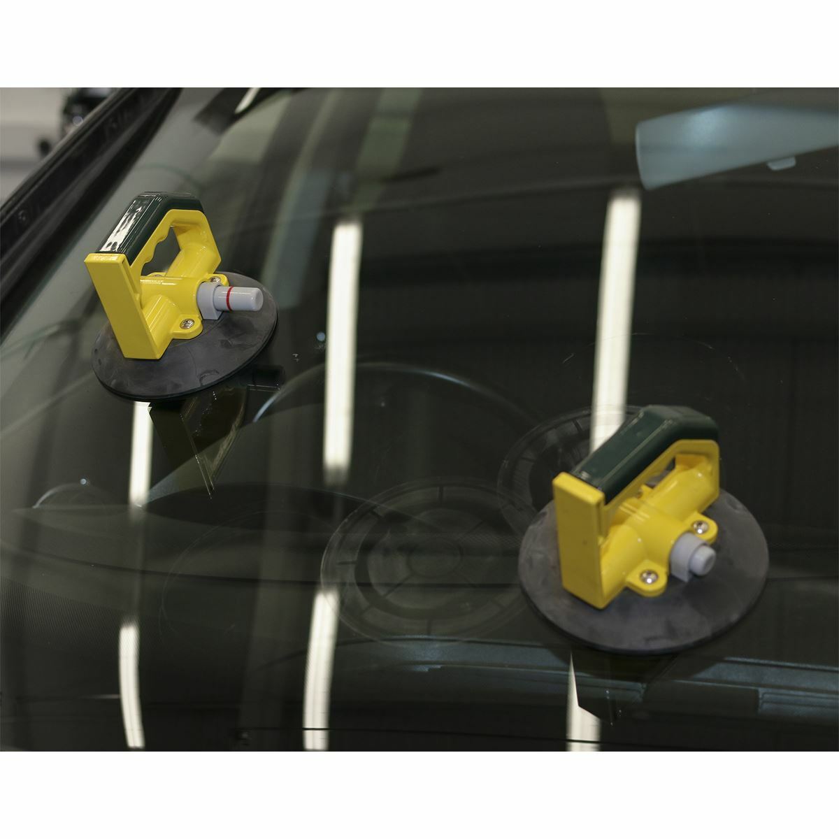 Sealey Vacuum Suction Cup 150mm Pair Windscreen Glass Metal Tiles 30kg