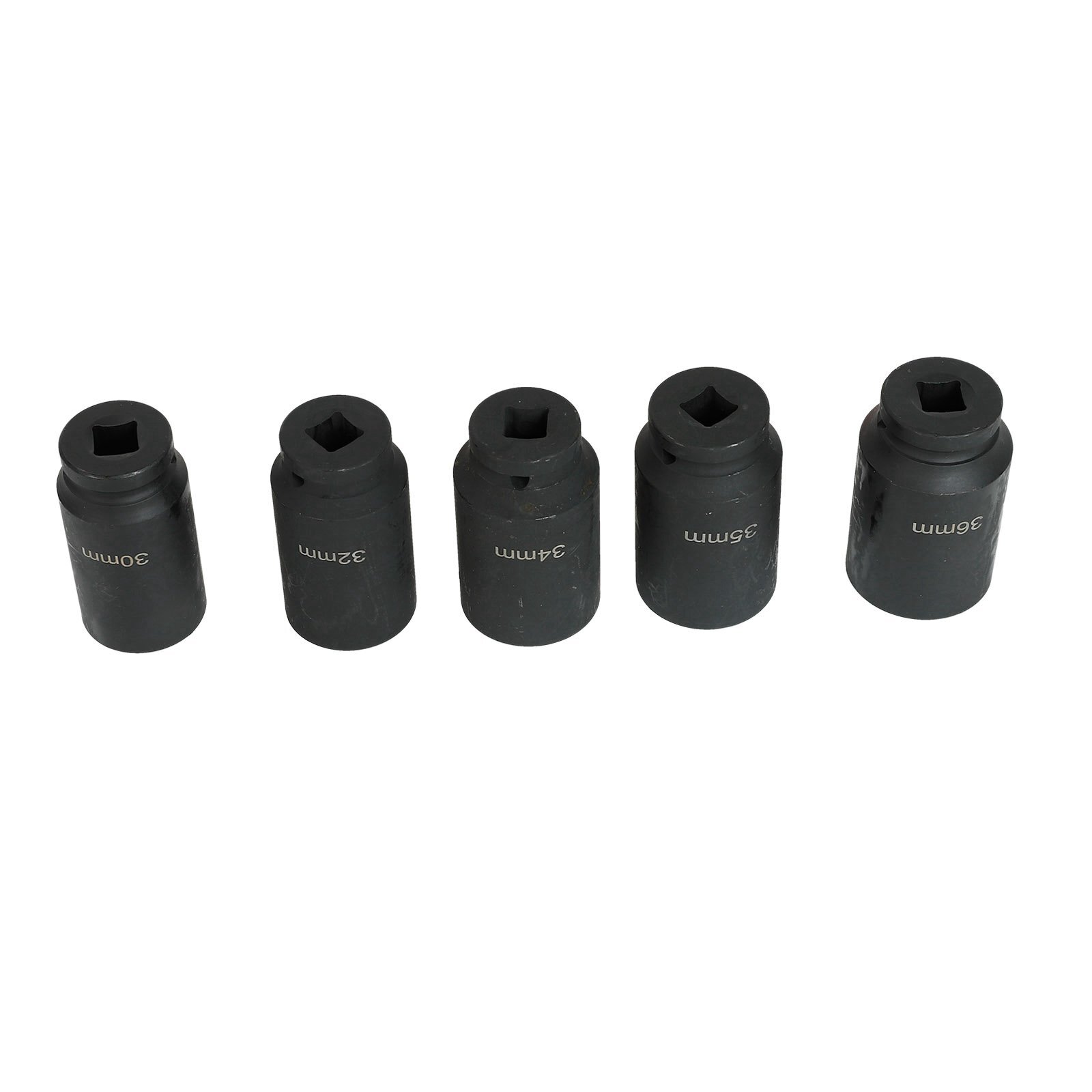 1/2» Deep Spindle Axle Nut Socket Set 12-Point Metric 5pcs 30 32 34 35 36mm