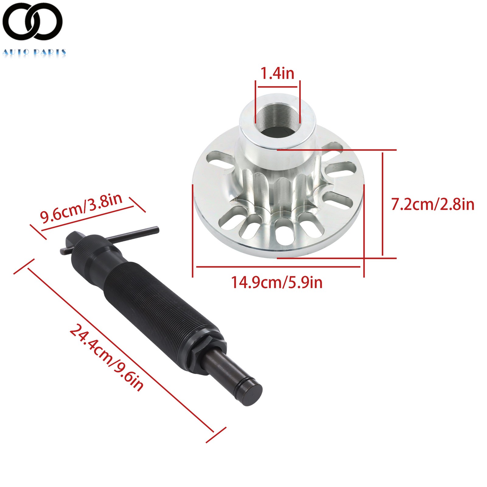 10 Ton Hydraulic Wheel Hub Drive Press Shaft Puller Power 4 and 5 Stud Hubs Bolt