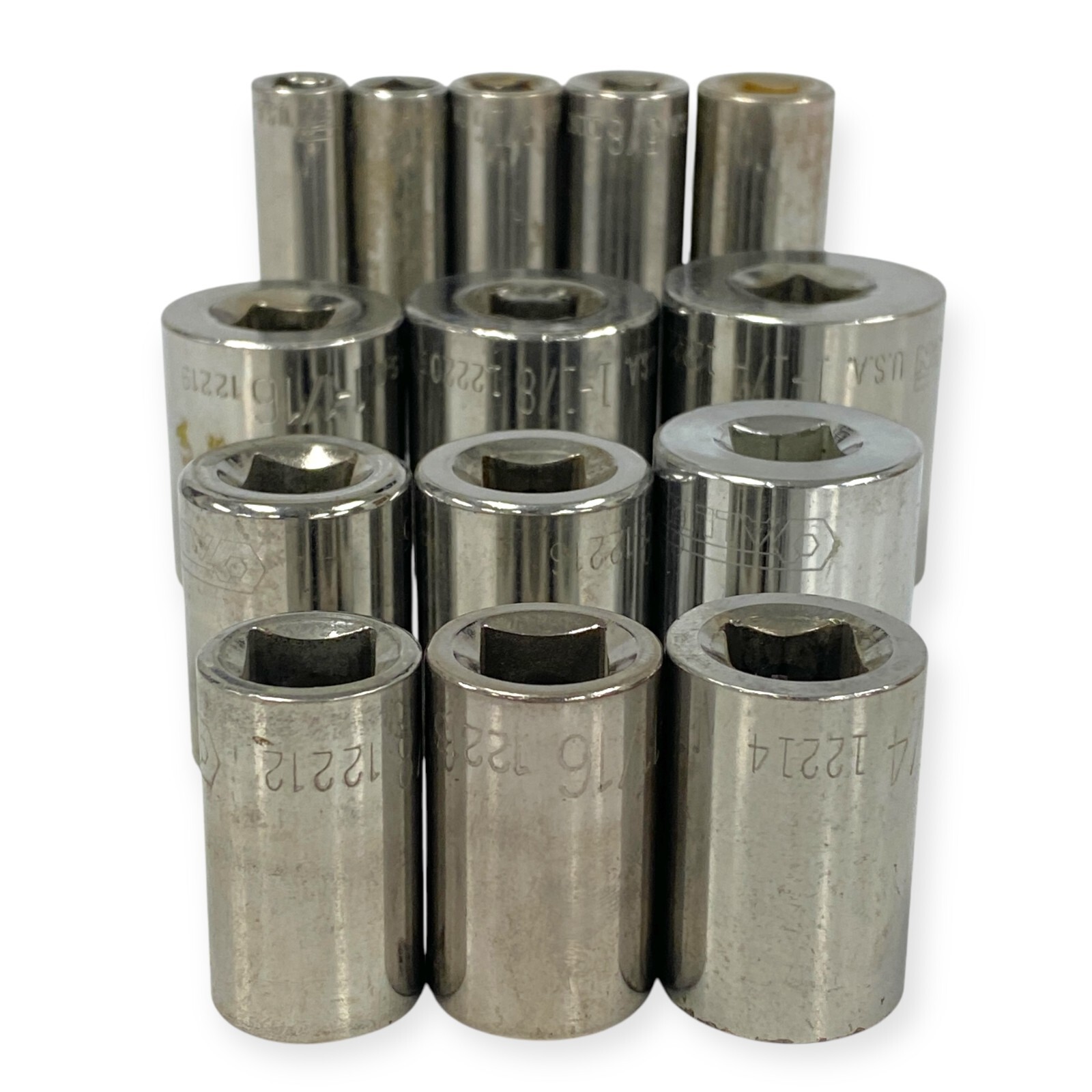 Allen 1/2 Drive 12 Pt Deep and Standard Socket Set 3/8 to 1-1/4 in Size, 14 pcs