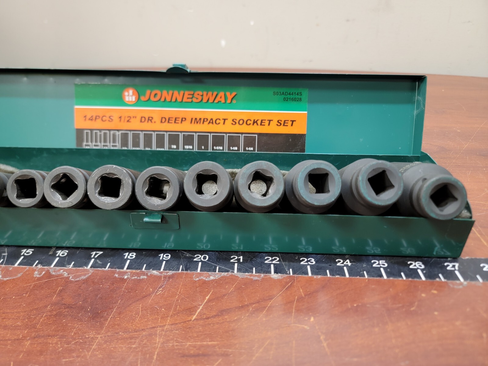 Jonnesway S03AD4414S 14pc 1/2″ Dr. Deep Impact Socket Set