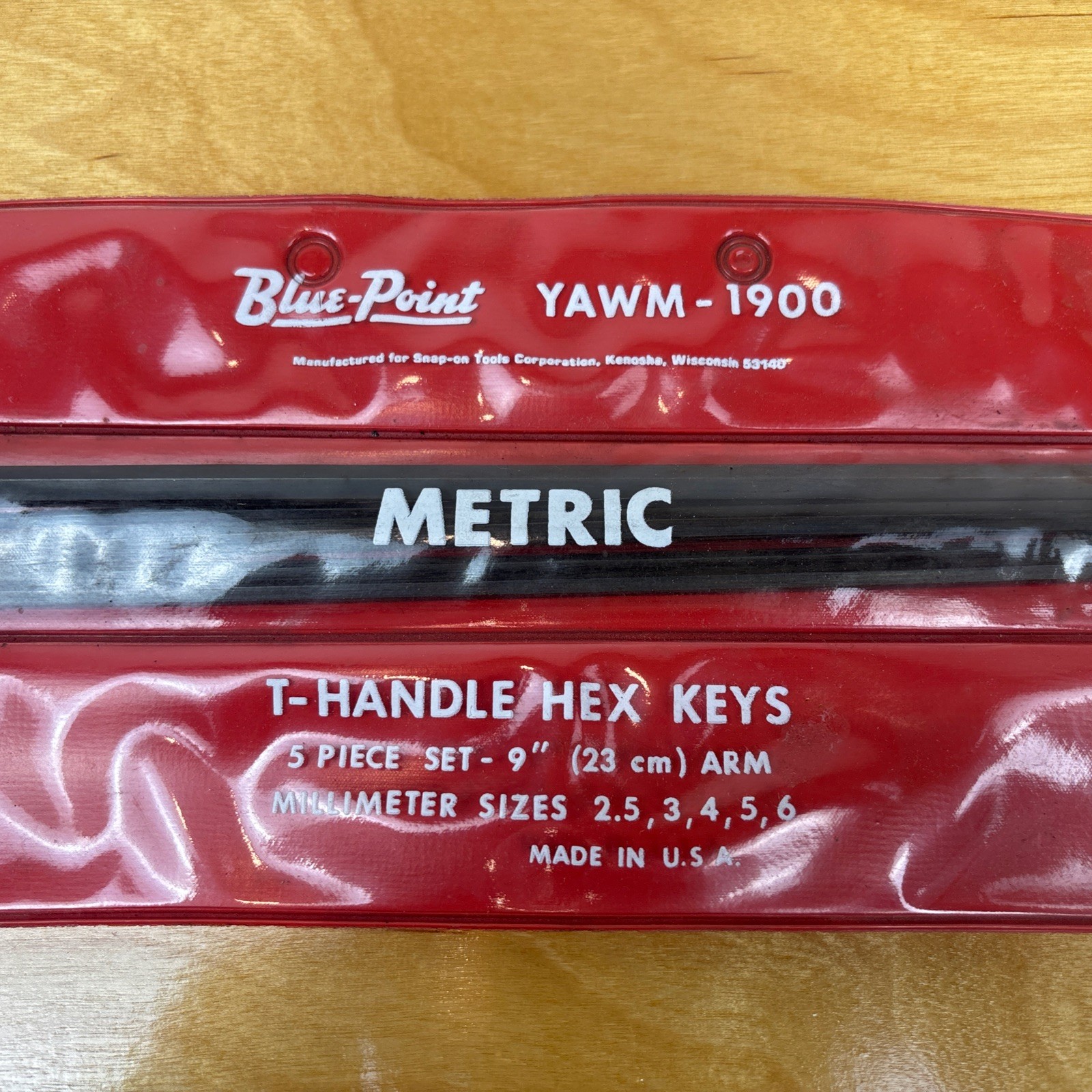 Blue Point Vintage 8PC 2.5-6mm Metric T-Handle Hex Keys With Case YAWM-1900