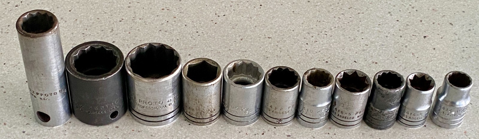 Proto USA Tool Socket Lot 1/2″ Drive 6 8 & 12 Point 11 Pieces Used
