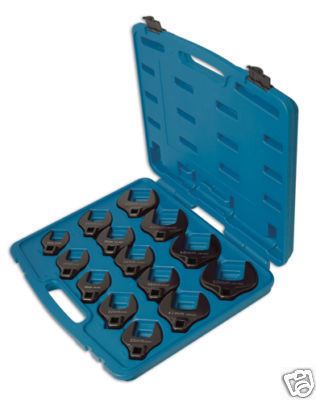 Large Tool Set In Case 27mm – 50mm Crowfoot Crow Foot Wrench Set 14pce 1/2 Drive