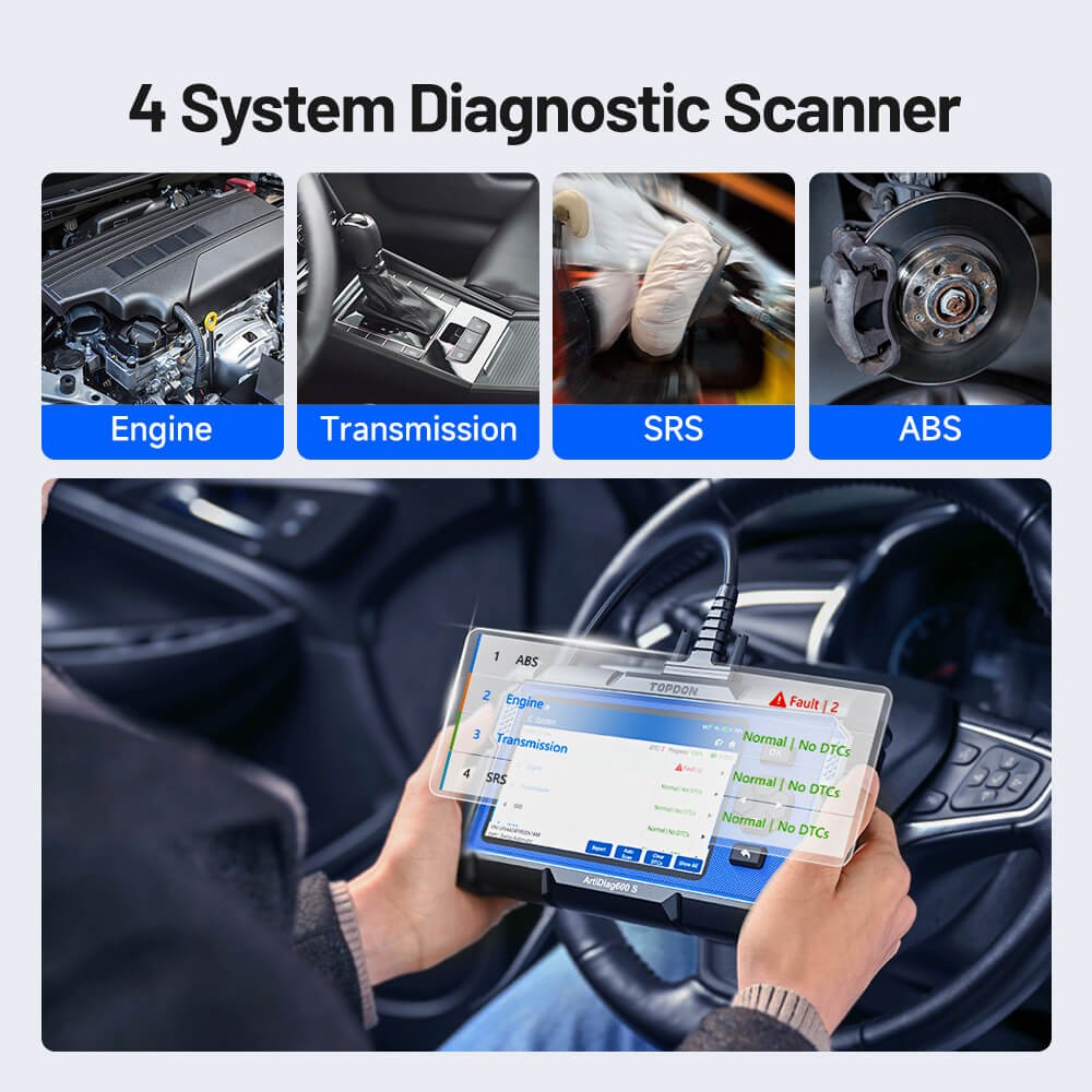 2026 TOPDON AD600S V2.0 OBD2 Scanner Engine ABS SRS SAS TPMS EPB Diagnostic Tool