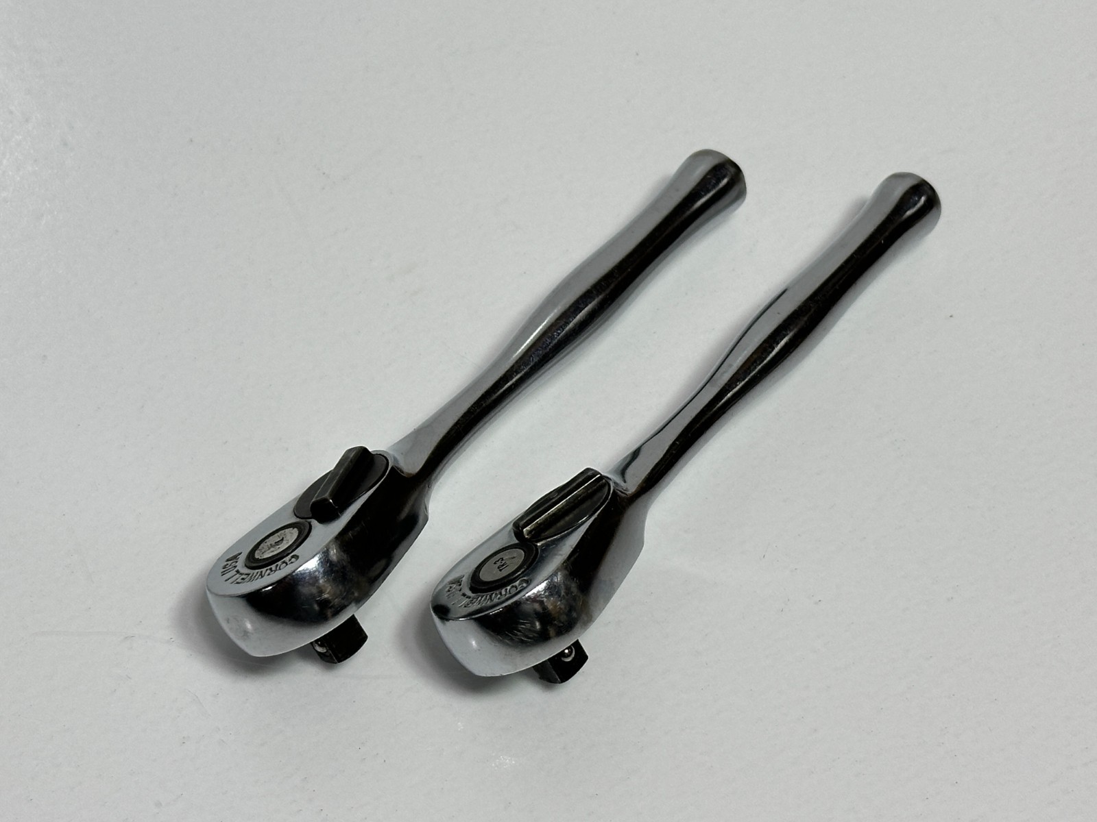Cornwell Tools USA 2pc TR3 1/4″ Drive Chrome Handle Ratchet Pair Set Lot