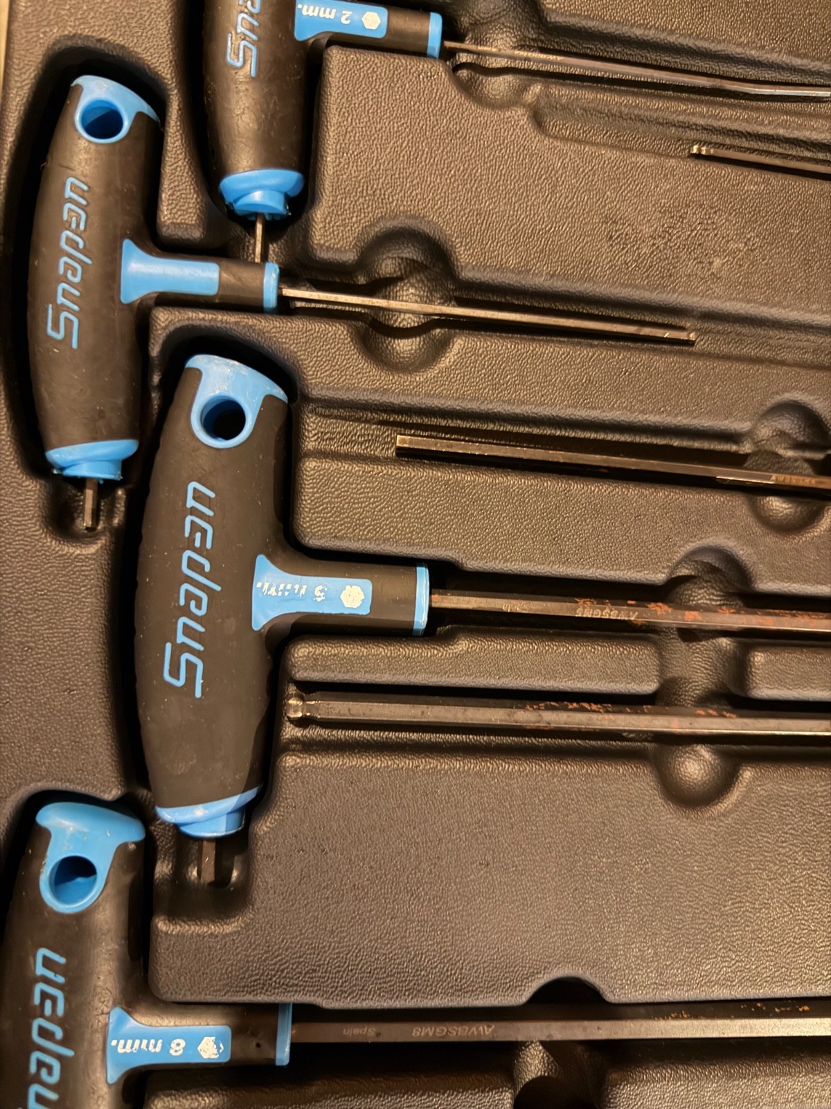 Snap On AWSGM800A Blue 8 piece Metric T / L Shaped Combination Hex Wrench Set