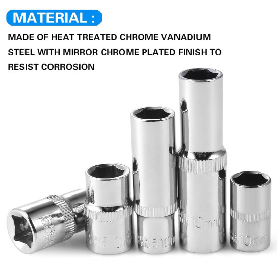 [10-Piece] 10mm Socket Set, 1/4-Inch & 3/8-Inch Drive Impact Socket, 6-Point…