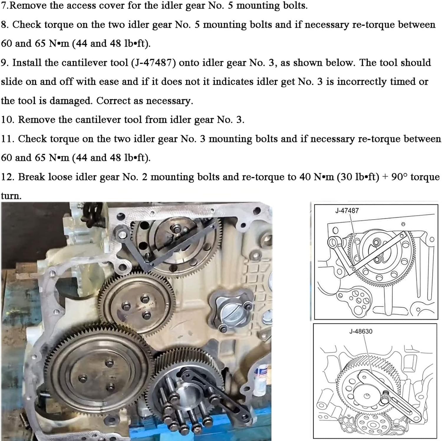 For Detroit Diesel DD13/15 Idler 3 Cantilever J-47487+TDC Locating Tool J-48630