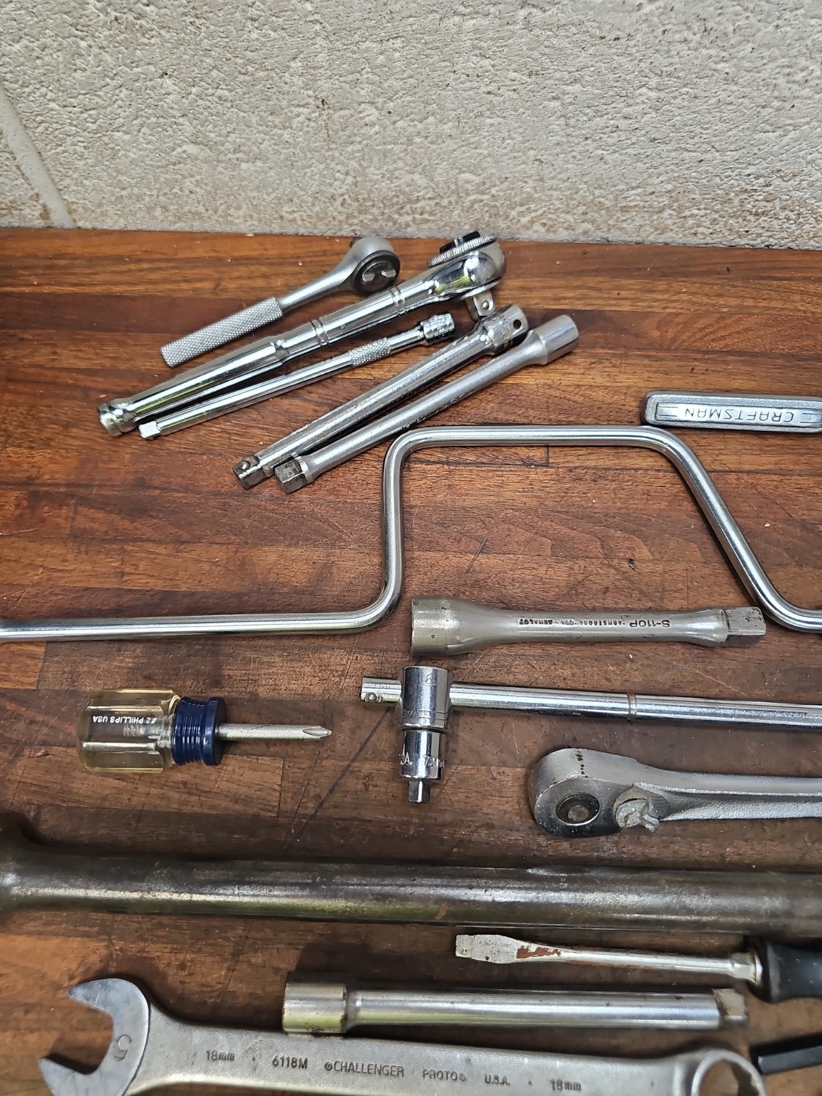 PP25- USA Mechanic tool lot- RATCHETS, WRENCHES, Etc – CRAFTSMAN, PROTO, Etc