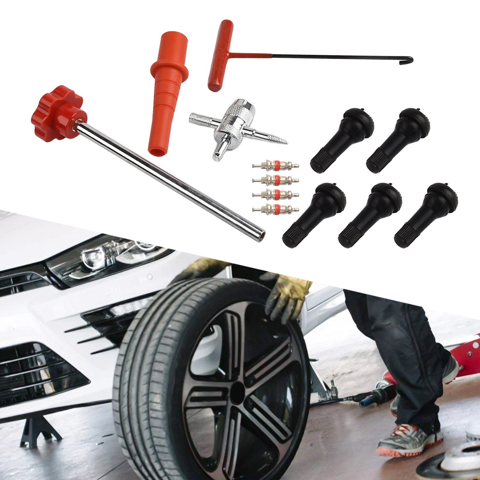 Complete 13PCS Tire Valve Stem Core Replacement Tool for Efficient Repairs