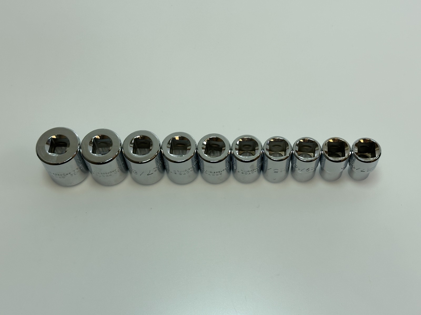 🇺🇸 NEW Proto Tools USA 10pc 1/2” Drive SAE 7/16- 1” Chrome Socket Set 12 Point