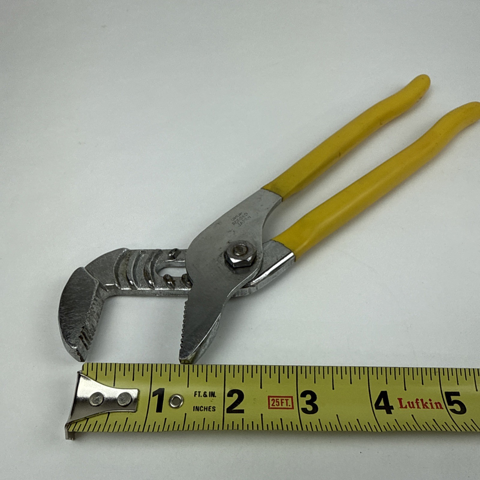 Vintage Pliers Slip Groove Joint Straight Jaw Japan 10” Jaw Opening 1 3/8”
