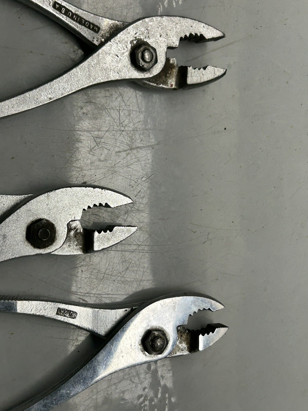 (3) Vintage Diamond Duluth Slip Joint Pliers (2) K38 8” & K36 6″ Tool LOT USA
