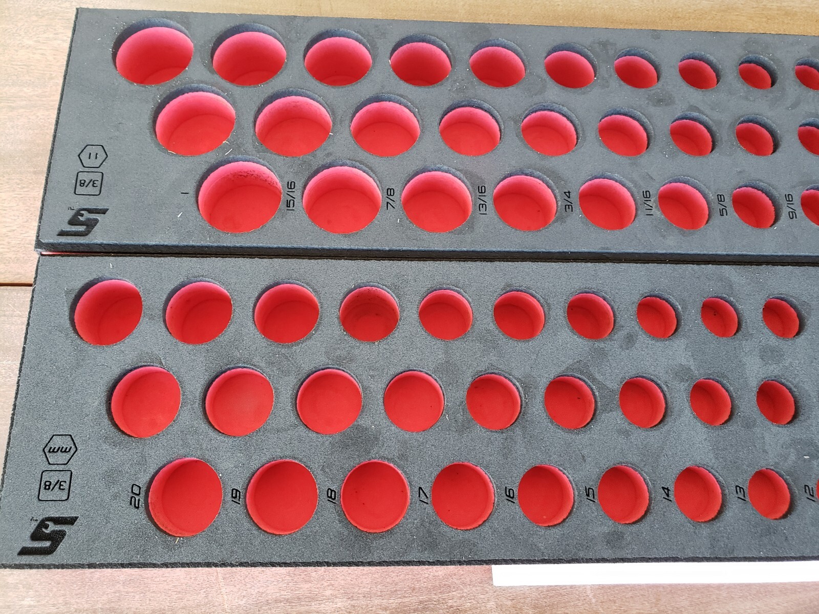 Snap-on Tools 2pc FOAM ORGANIZER TRAY for 3/8″ Drive METRIC SAE Sockets Sets