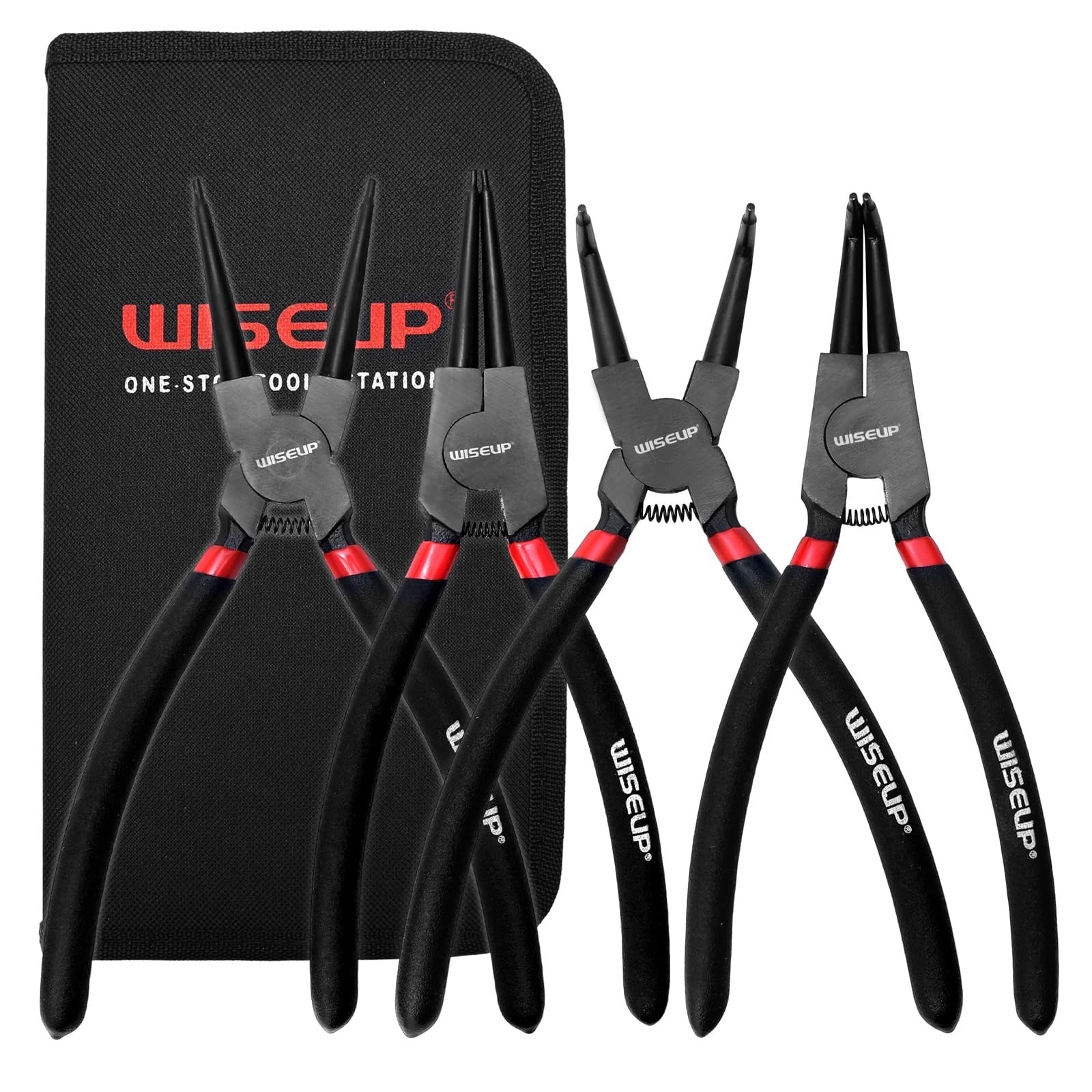 Heavy Duty Snap Ring Pliers Set, 4PCS 9″ Internal/External Circlip Tool Kit