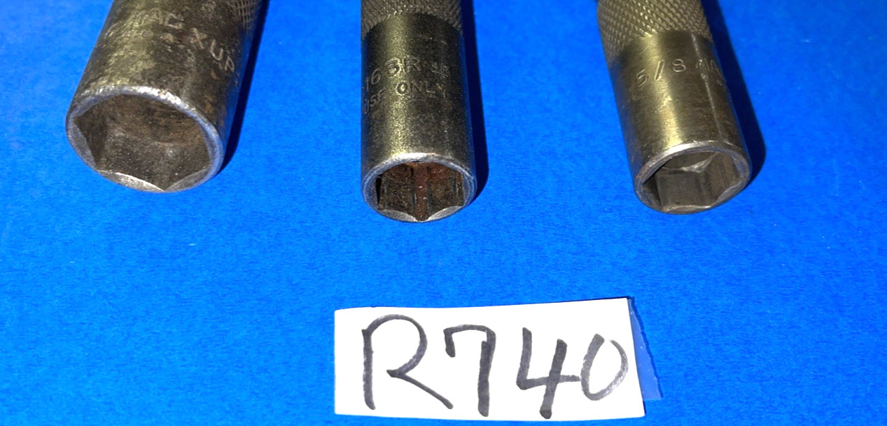 MAC TOOLS 3 PC. 3/8 DRIVE IMPACT SAE. SPARK PLUG UNIVERSAL, DOUBLE JOINT SOCKETS