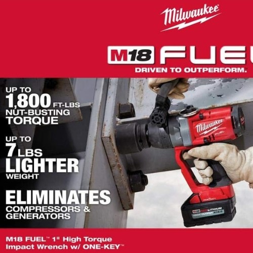 Milwaukee M18 FUEL ONE-KEY 18V Lithium-Ion Cordless 1″ Impact Wrench