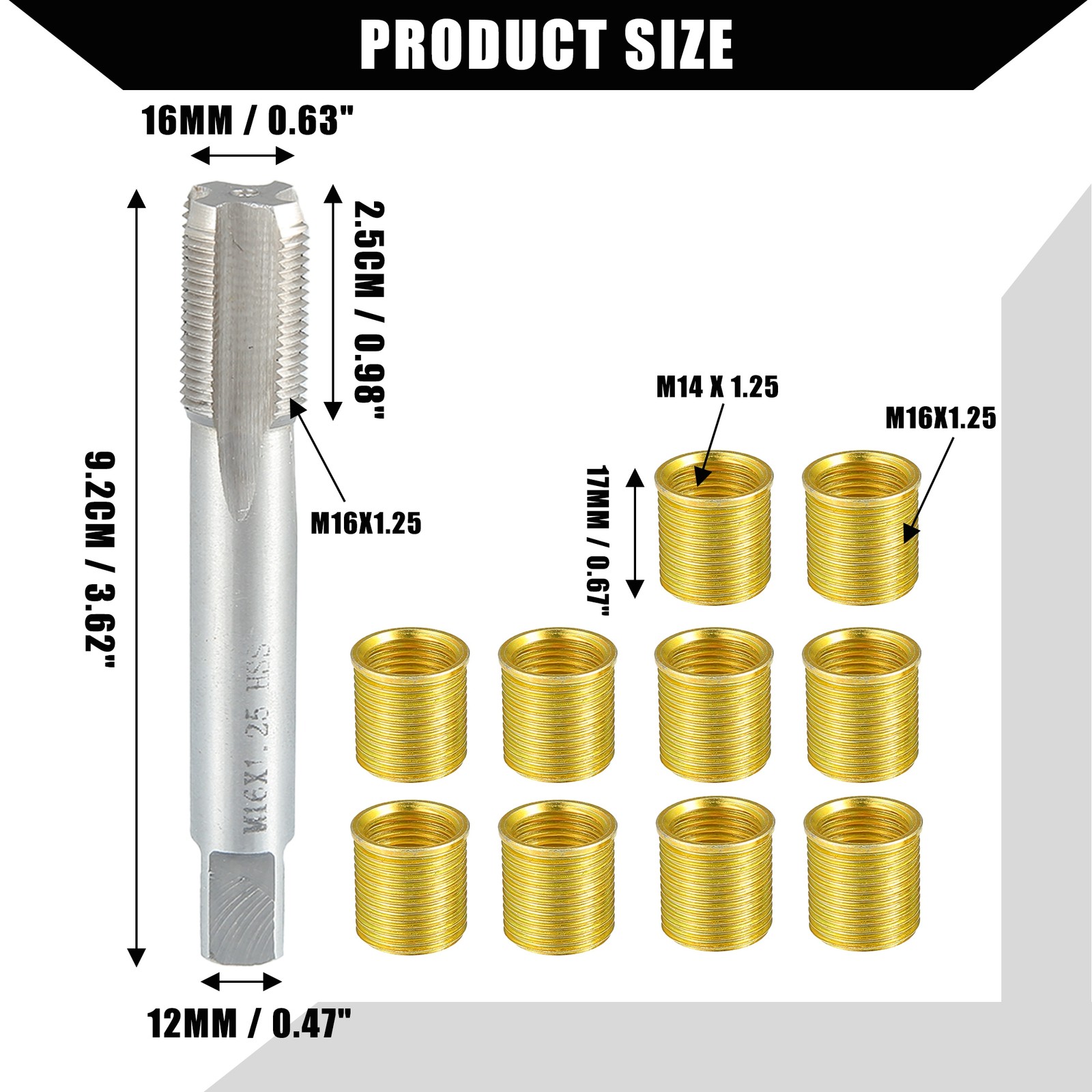 Outer Spark Plug Thread Repair Tools with M14x1.25 Universal Item of 1