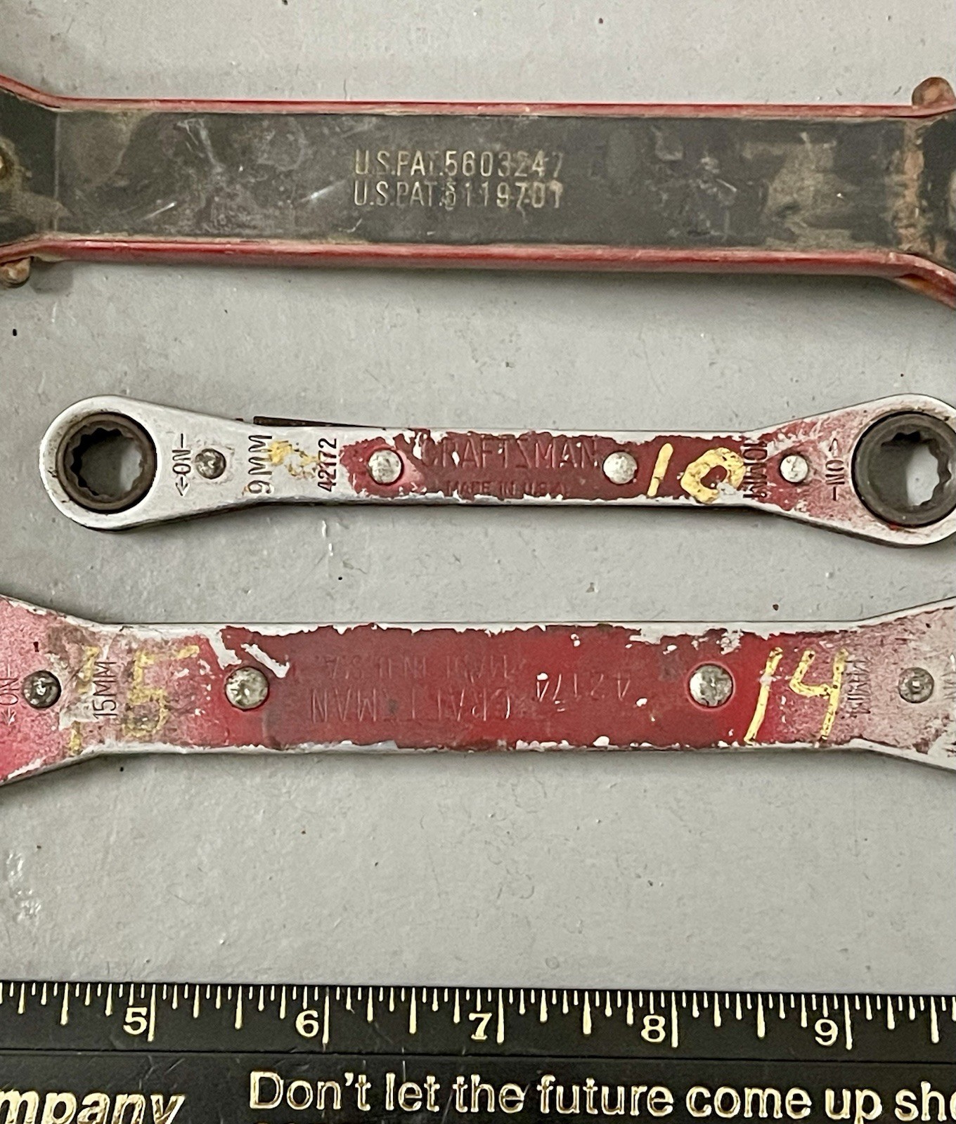 Double Box End Ratcheting Lot Of 3 Craftsman – 9mm – 15mm +
