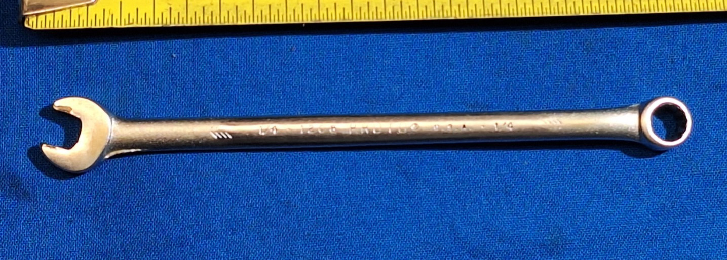 Proto Professional 1208 5″ long 1/4″ Combination wrench 12 point USA