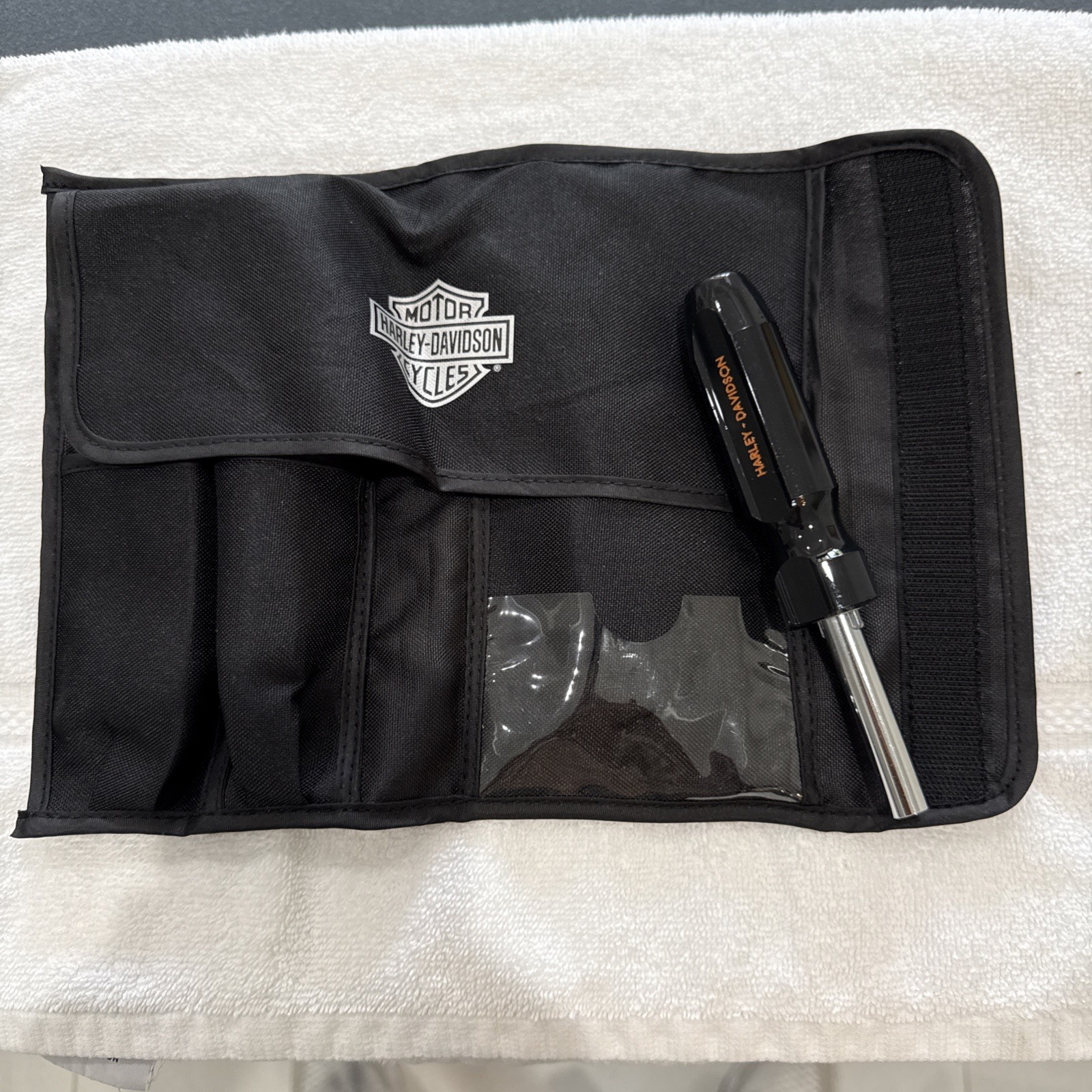 Harley Davidson Genuine Portable Roll Bag Tool Set Kit Black NEW