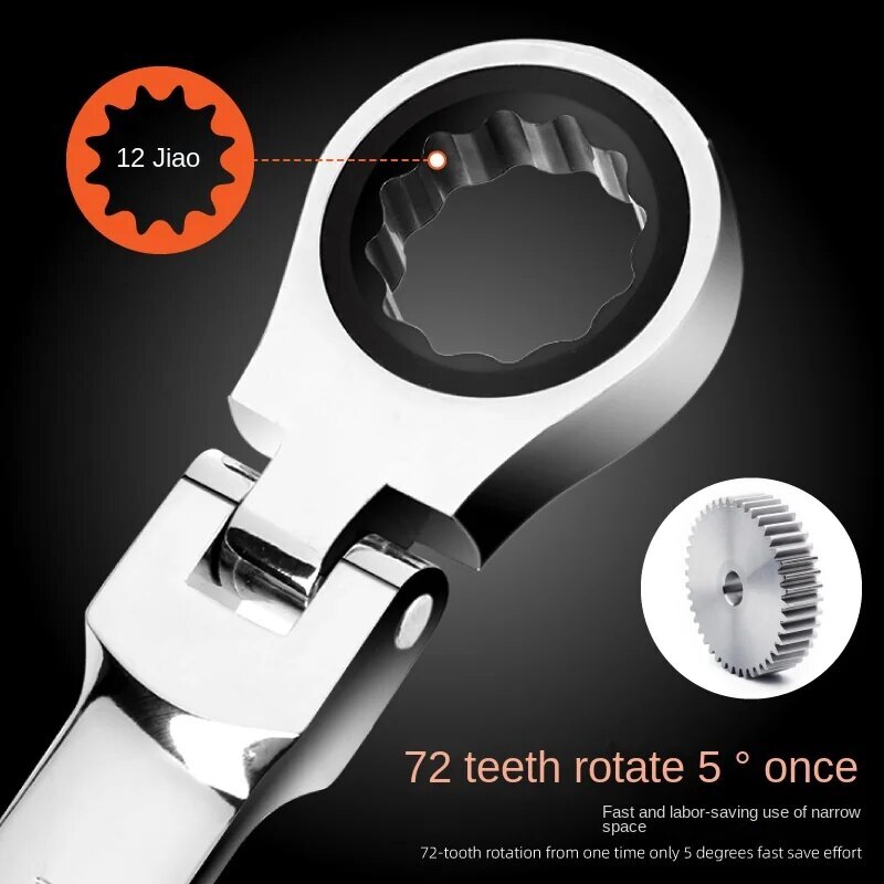 Ratchet Wrench Open End Dual Purpose Quick and Labor-saving Wrench Tool Set