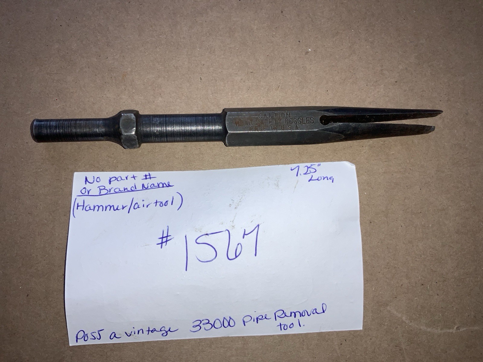 Vintage Tail Pipe Exhaust Removal Pry Bar Tool 7.25” Poss. 33000 Pipe Remover