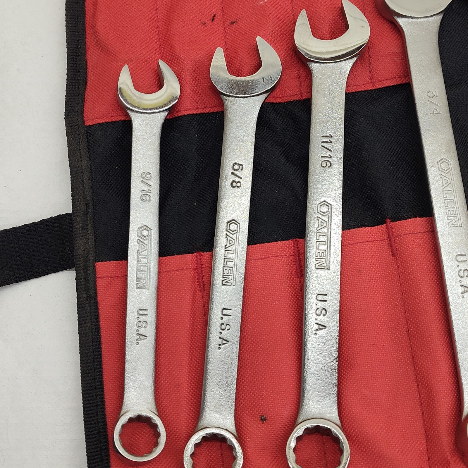 Allen Tools USA 12pc SAE Combination Wrench Set 1/4»- 1” in Craftsman Tool Roll