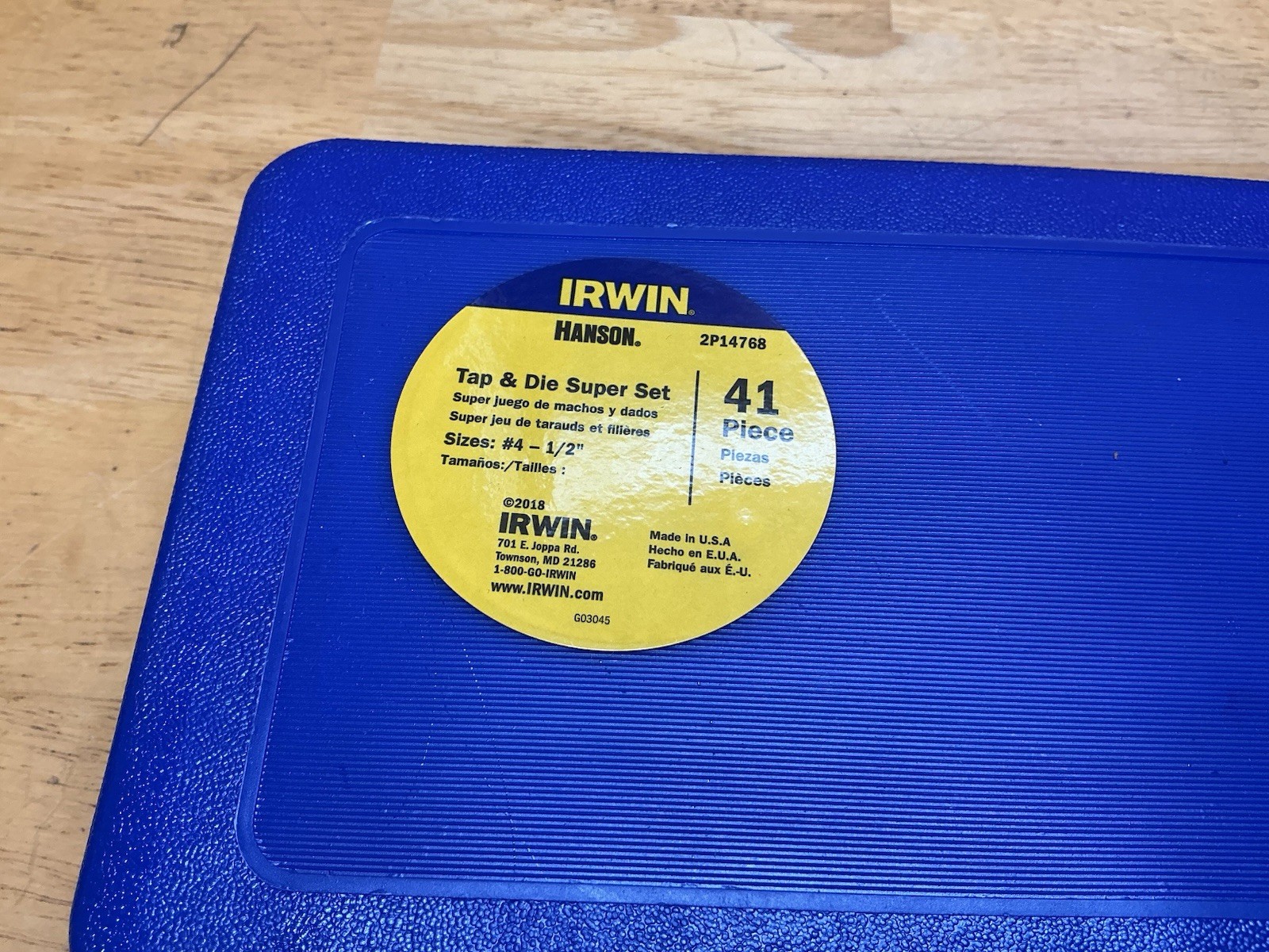 Irwin Hanson 24606 41 Pc. SAE Hex Tap & Die Set (#4-1/2”)