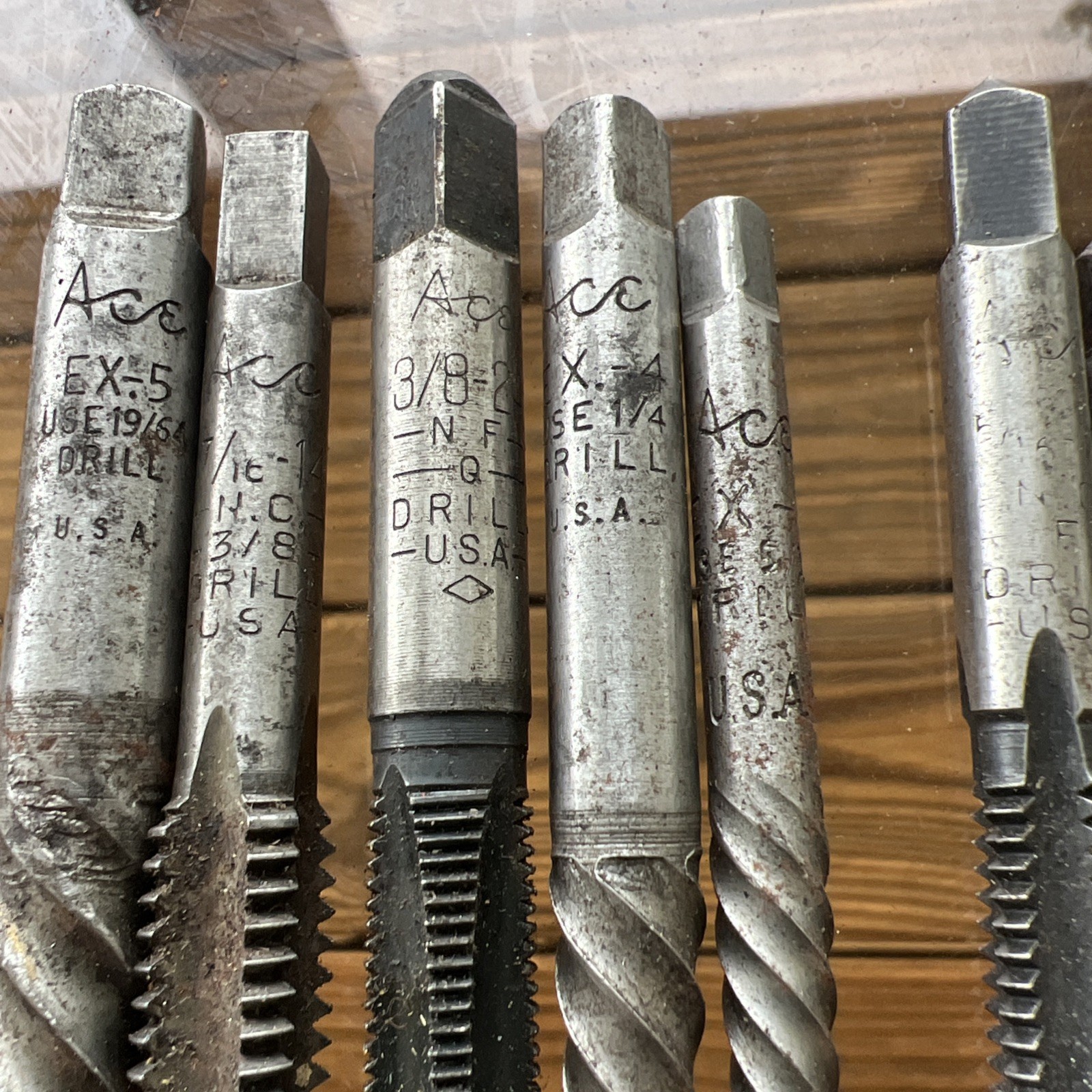 Vintage 7 ACE USA Spiral Screw Extractor /2 Hanson/3 VA/ 1 Morse / 2 Unmarked