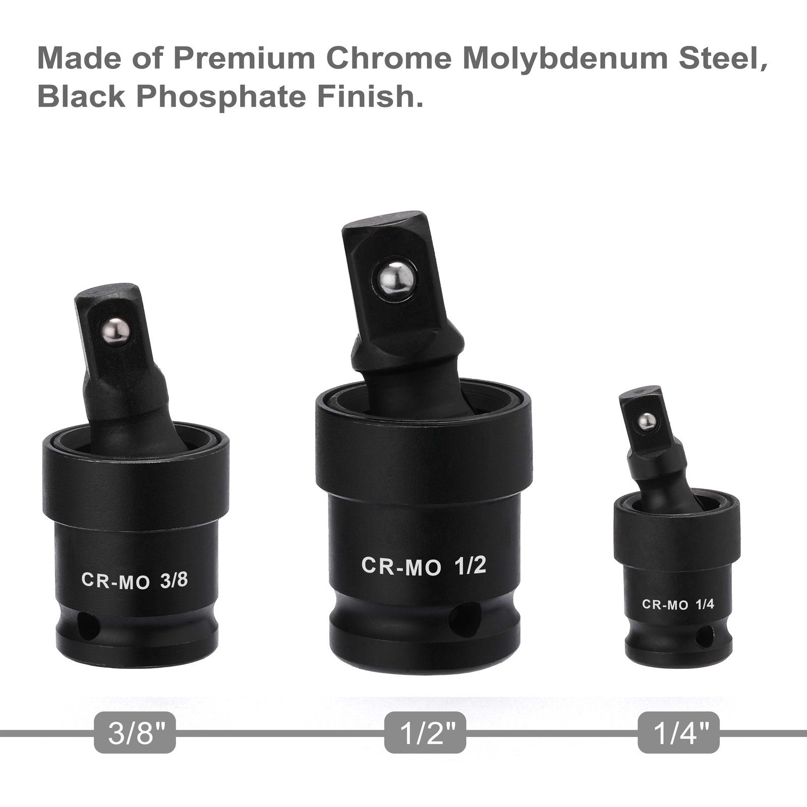 18-Piece Drive Tool Accessory Set Premium CR-V Steel with Black Phosphate Finish
