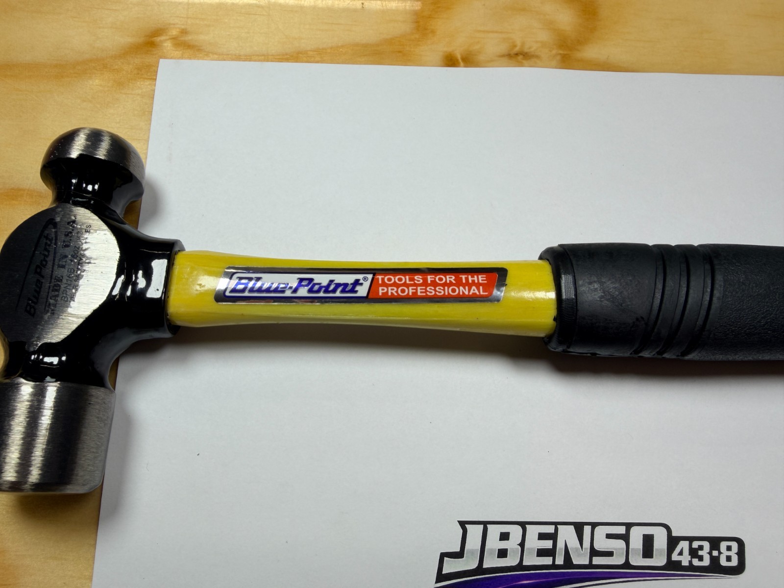 Blue-Point Tools USA NEW 16oz Fiberglass Handle Ball Peen Hammer BPN16B