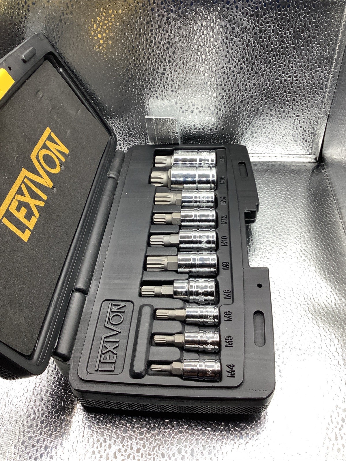 Lexivon XZN Triple Square Spline Bit Socket Set Premium M4-M18 ….New Open Box