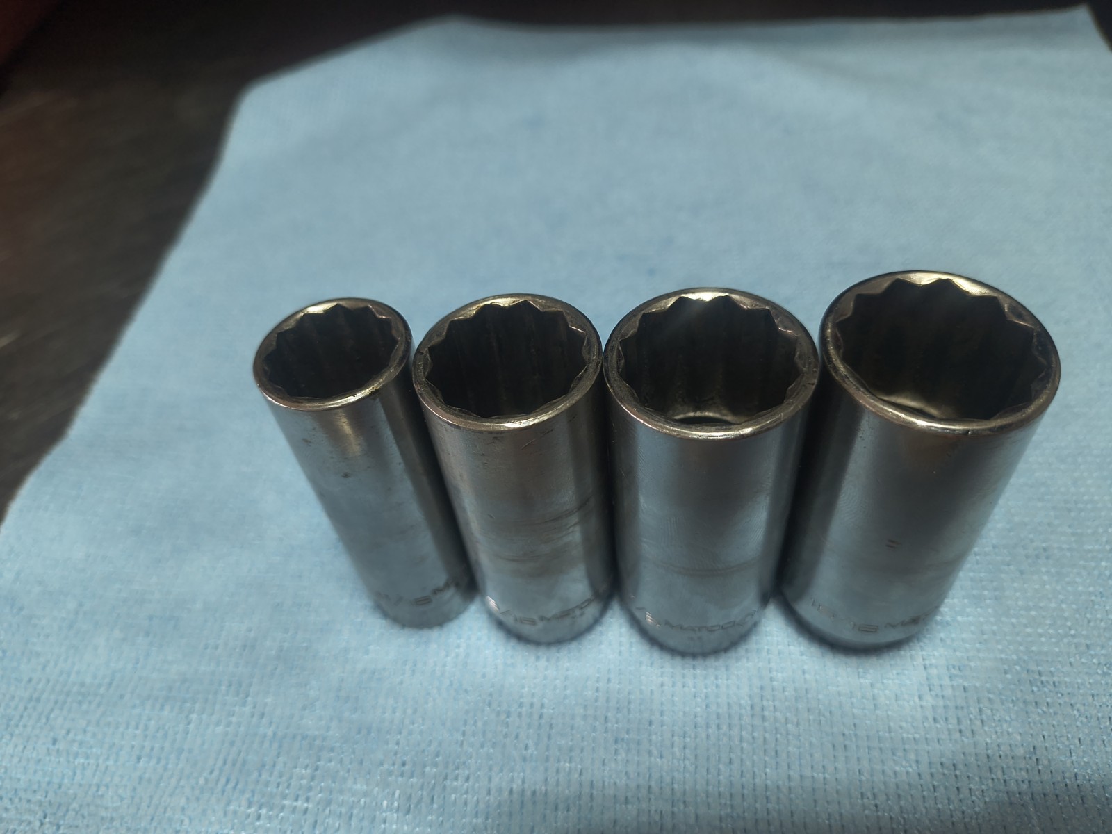 Matco Tools 3/8″ Drive Deep Chrome Opti-Torque 12-Point SAE Socket 4-Piece Lot