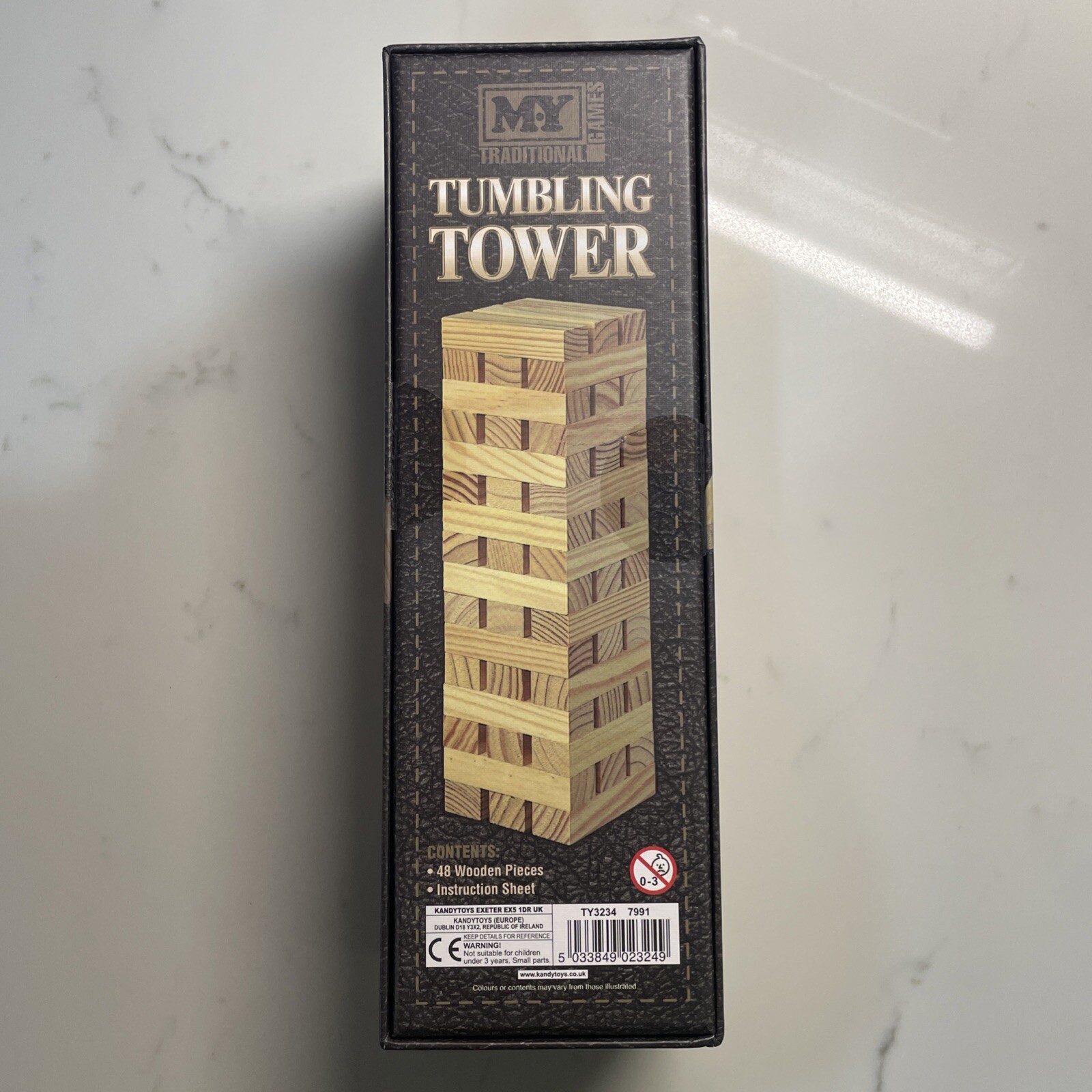 M.Y Traditional Tumbling Tower Game with 48 Wooden Pieces in Colour Gift Box
