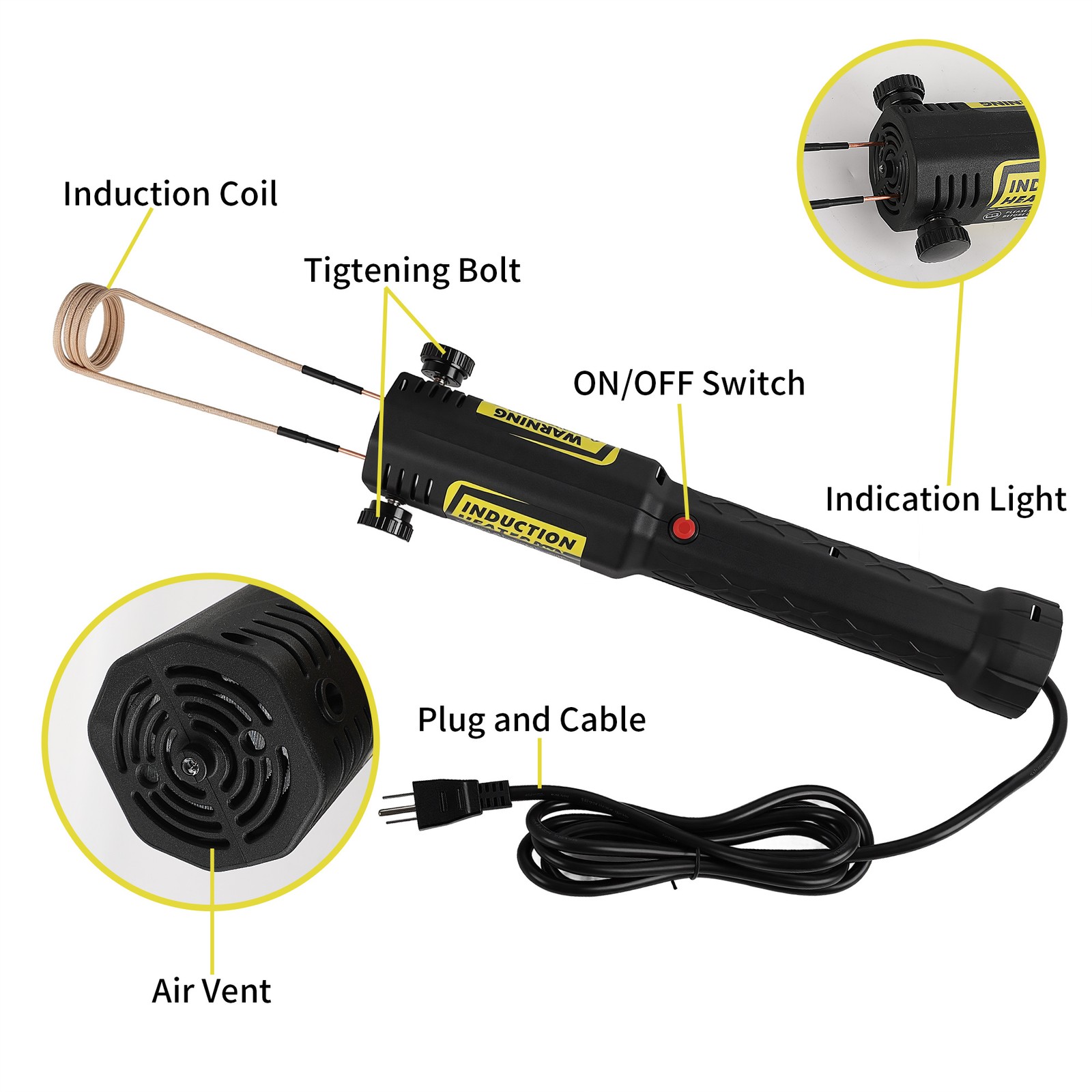 Magnetic Induction Heater Kit Tools for Automotive 1472℉/800℃ Portable 1100W