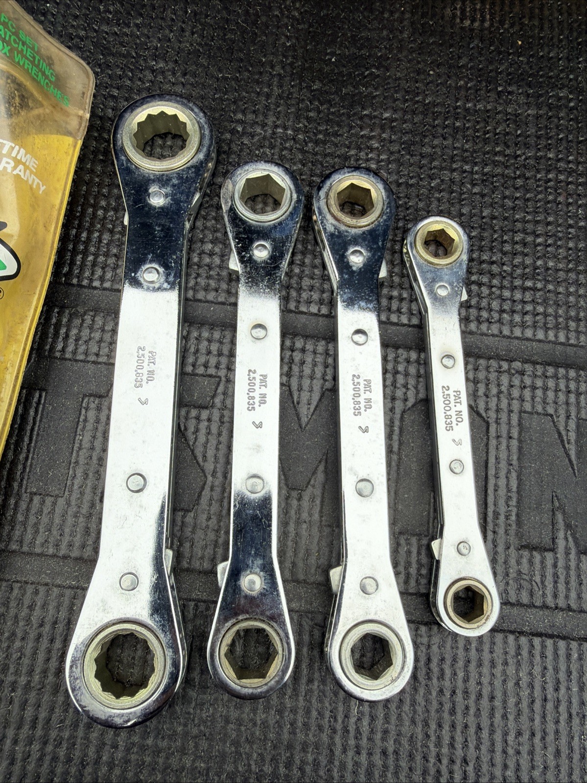Rare SK Professional Tools USA Nos 4PC Metric Box End Ratcheting Wrench Set 340M