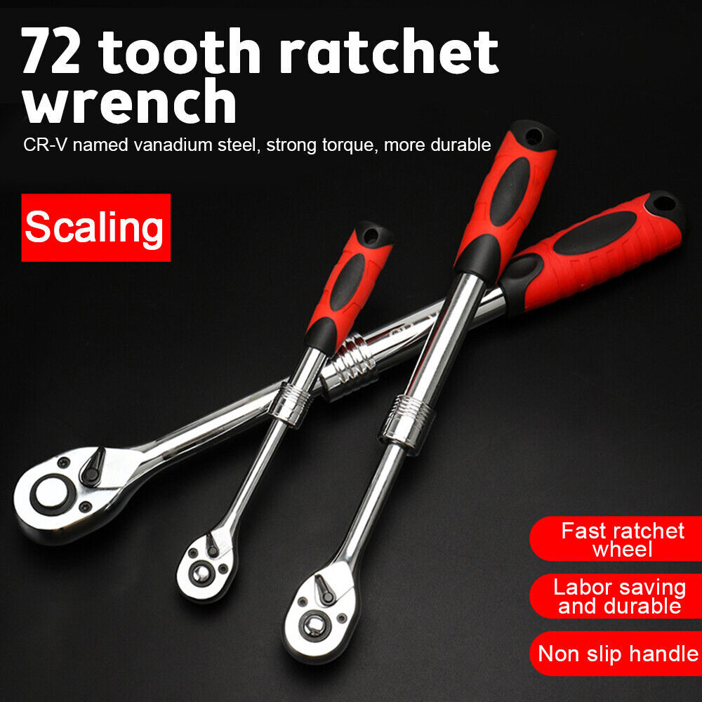 1/4″ 3/8» 1/2» Extendable Flex Head Socket Ratchet Wrench Ratchet Auto Repair