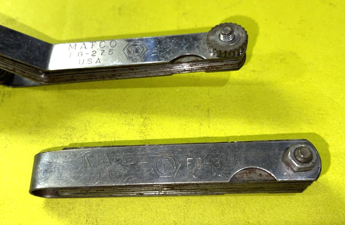 MATCO TOOLS 3 SETS OF FEELER GAUGES FREE SHIPPING IN TH US