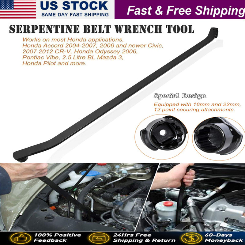Serpentine Belt Wrench Tool Tensioner Removal Install for Honda Acura Accord CRV