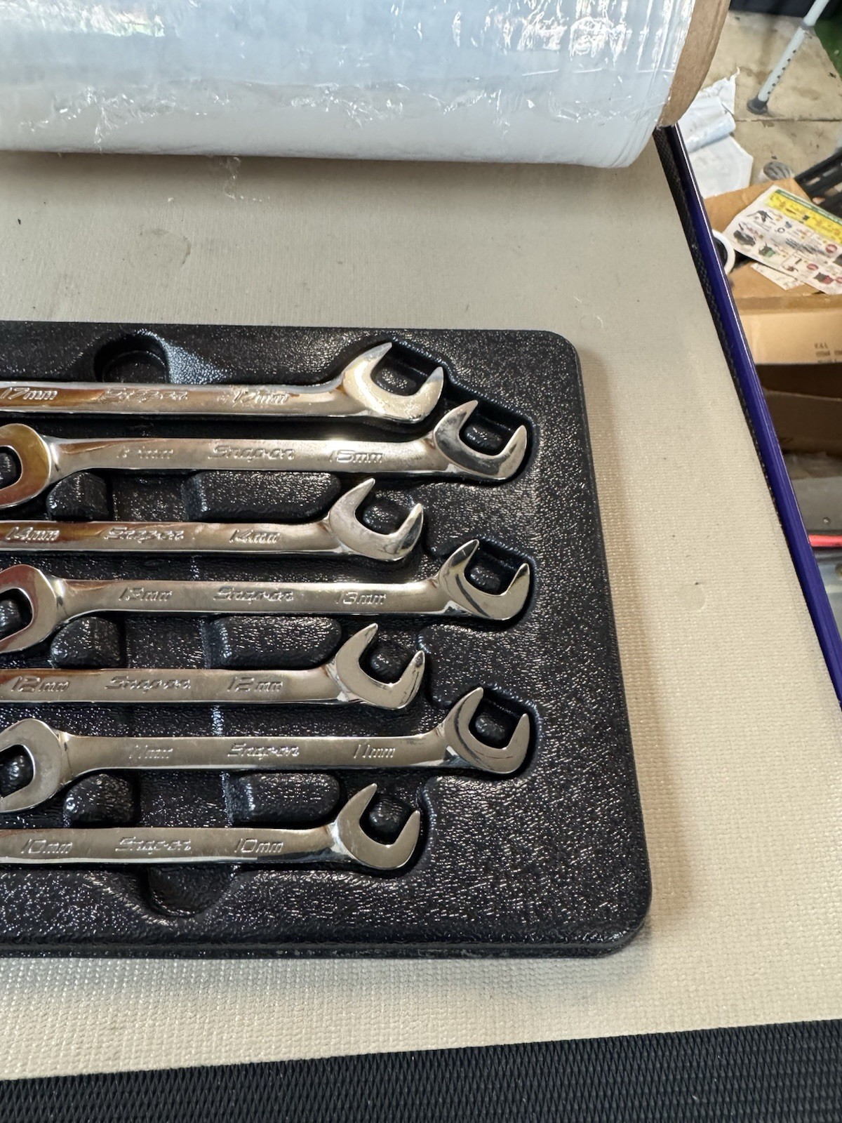 Snap-on VSM 10-15 & 17mm 7-Piece Four-Way Angle Open End Wrench Set