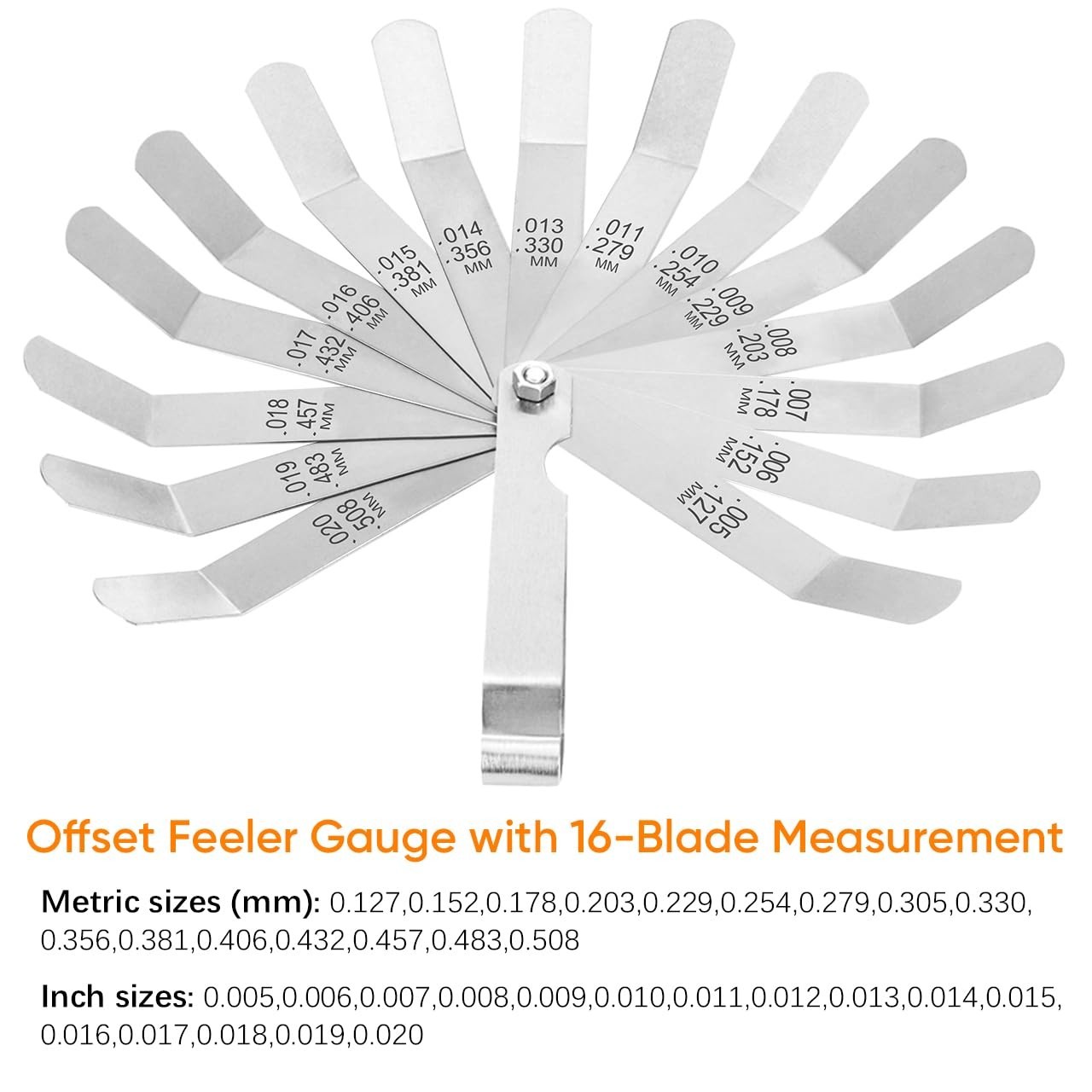 Versatile 32-Blade and 16-Blade Feeler Gauge for Accurate Clearance Measurements