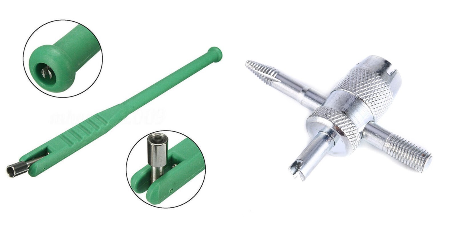 Tire Valve Stem Puller No Scratch with Valve Core Tool Green AND FREE VALVE TOOL
