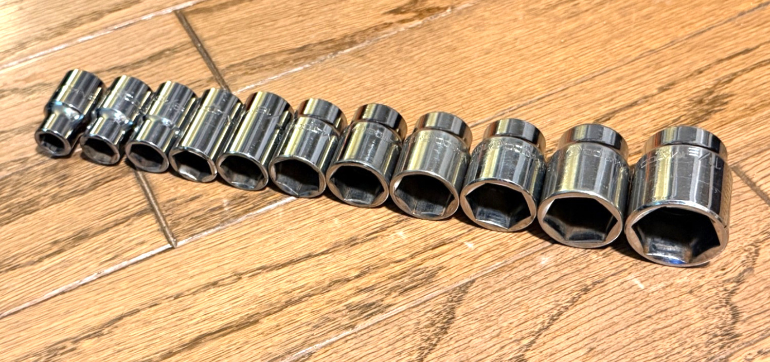 MATCO Tools 7/16” – 1-1/8” SAE Shallow 1/2″ Drive Socket Set Lot 6-Point Chrome