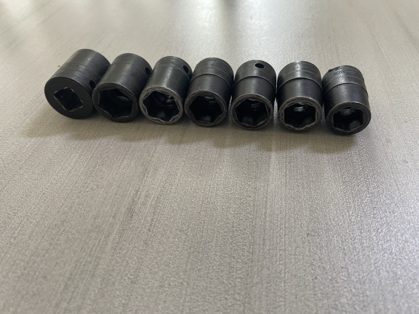 Lot Of 7 Snap On Impact Sockets IMM140 IMM150 IMM160 IMM170 IMM180 IMM190 IMM200